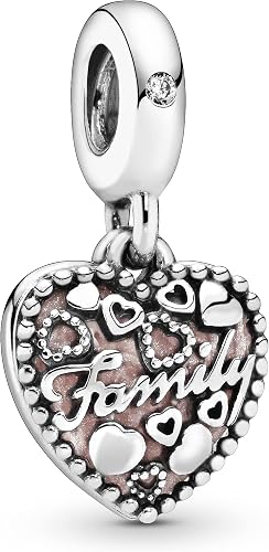 Family Love Heart Dangle Charm S925