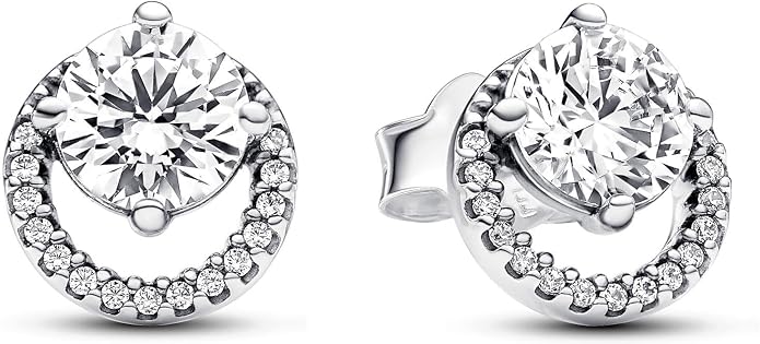 Elegant Round Solitaire Crystal Stud Earrings