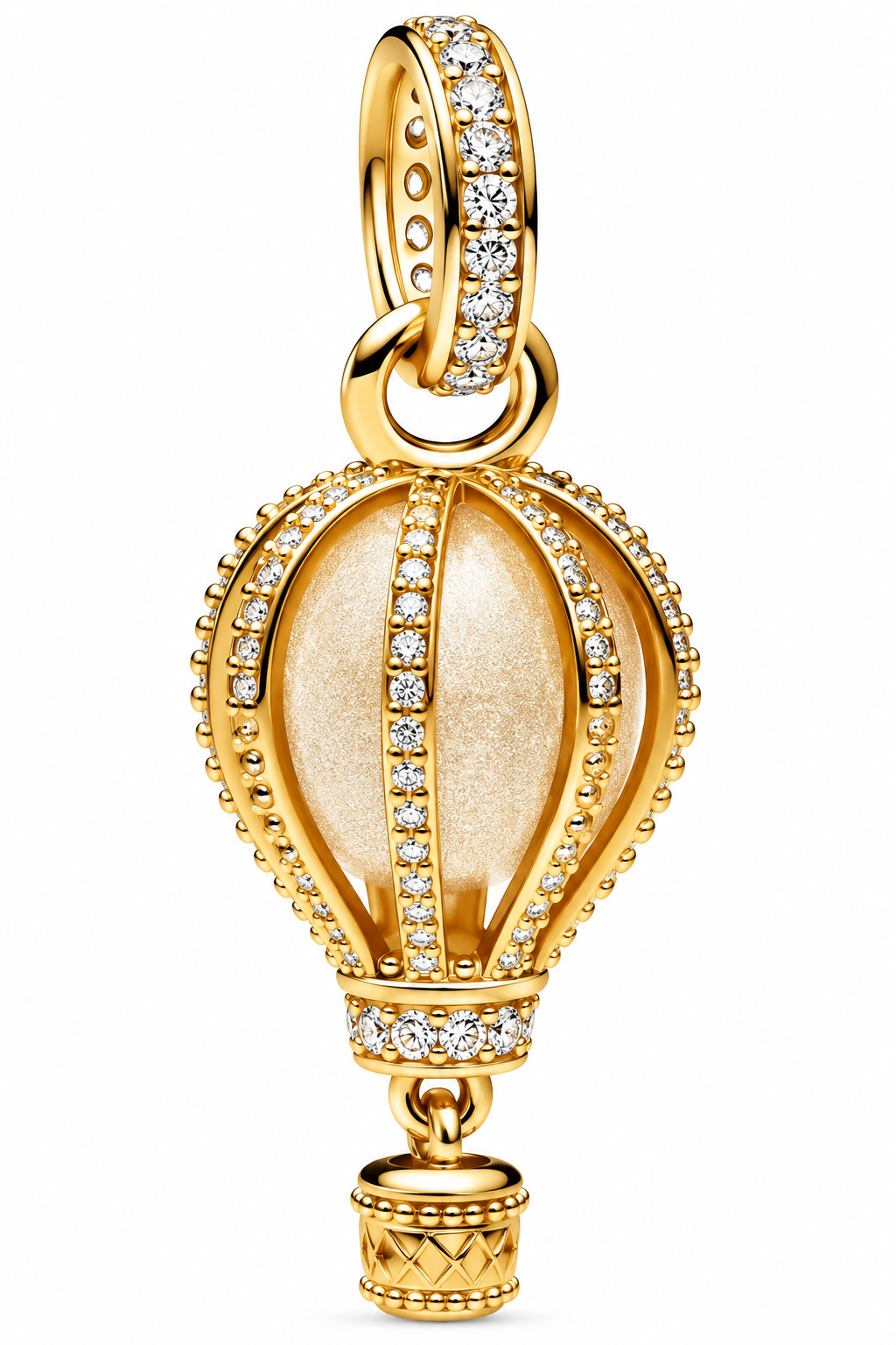 Gold Hot Air Balloon Dangle Charm
