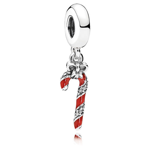 Sparkling Candy Cane Dangle Retired Sterling Silver