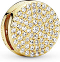Sparkling Pavé Round Clip Charm with Clear Crystals