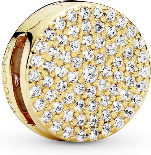 Sparkling Pavé Round Clip Charm with Clear Crystals