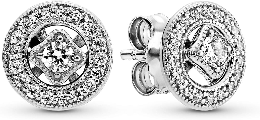 Double Halo Pavé Circle with Floating Solitaire Rose Gold Earrings