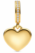Engravable Heart Tag Dangle Charm 14k Gold Plating