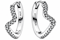 Sparkling Wave Hoop Earrings Sterling silver