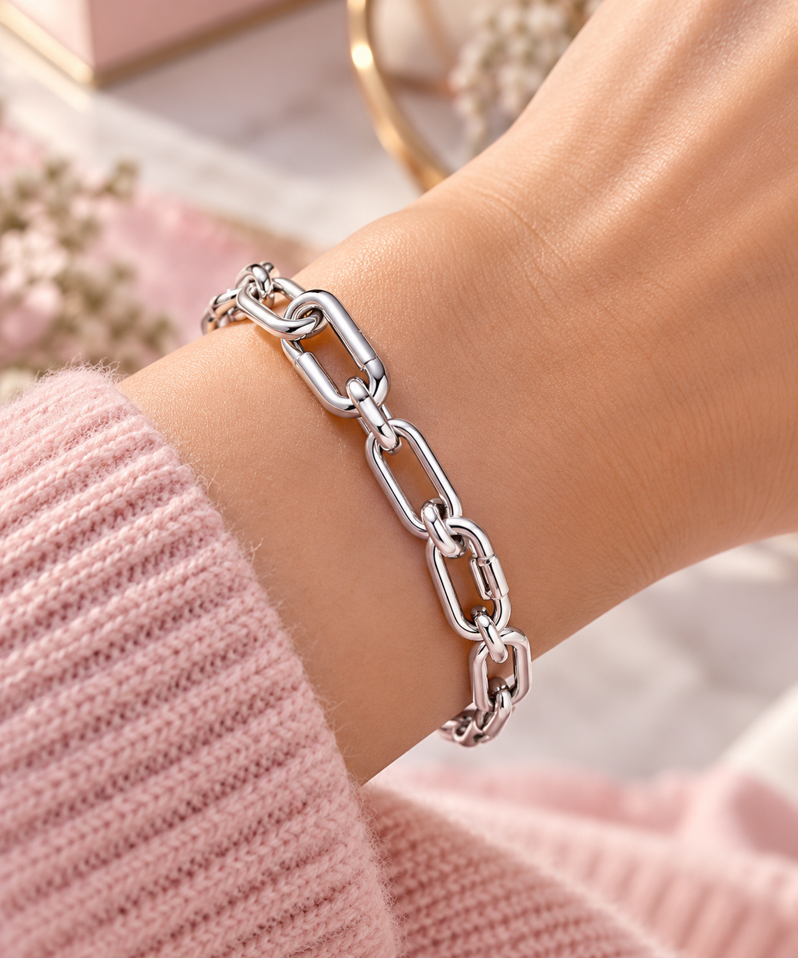 Bold Link Chain Bracelet S925 Sterling Silver