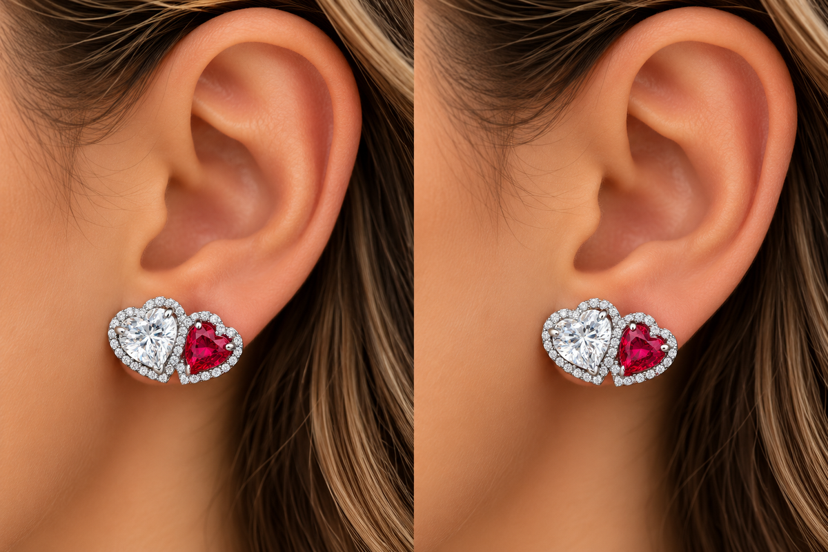 Halo Hearts Stud Earrings Sterling silver