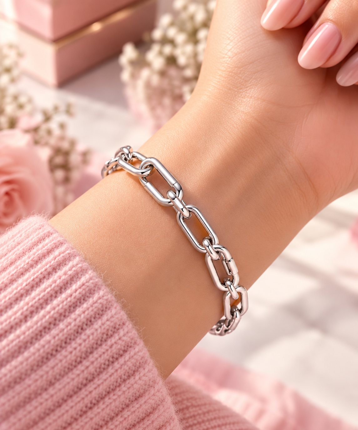 Bold Link Chain Bracelet S925 Sterling Silver