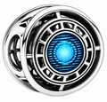 Blue Evil Eye Round Charm Bead – Sterling Silver Lucky Protection Bracelet Charm
