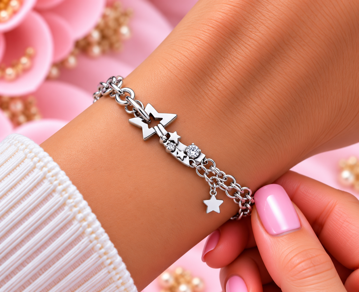 Shooting Star Double Chain Bracelet S925