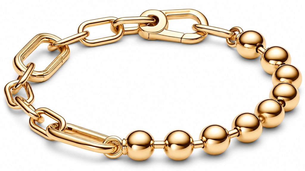 S925 Metal Bead & Link Chain Bracelet