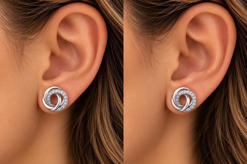 Family Always Encircled Stud Earrings Sterling silver