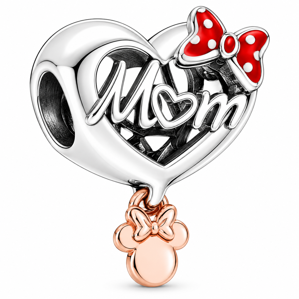 Disney Rose Minnie Mouse Mom Heart Charm