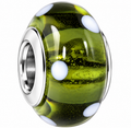 Olive Green Murano Glass Bead Charm