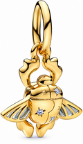 Gold Sparkling Scarab Beetle Dangle Charm