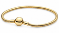 Gold-Tone Snake Chain Bracelet with Round Clasp