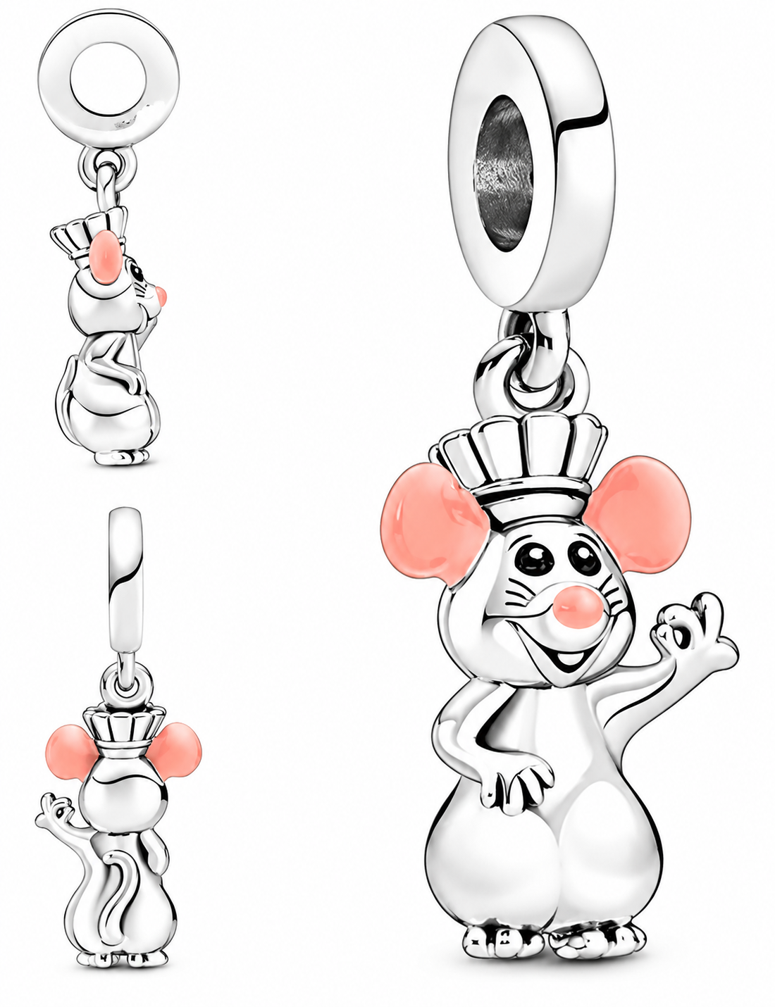 Disney Ratatouille Remy Charm with Pink and Black Enamel