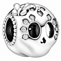 Sparkling Skull Charm Retired Sterling Silver Charm