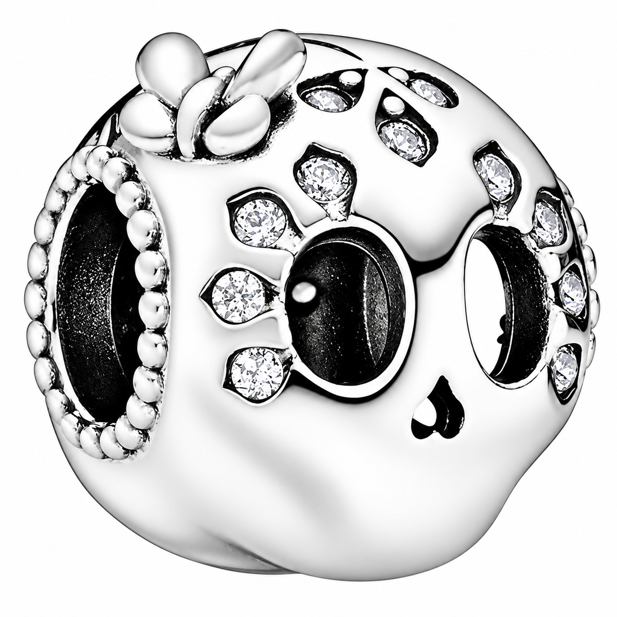 Sparkling Skull Charm Retired Sterling Silver Charm
