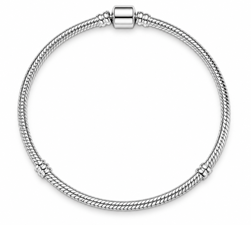 Barrel Clasp Snake Chain Bracelet S925