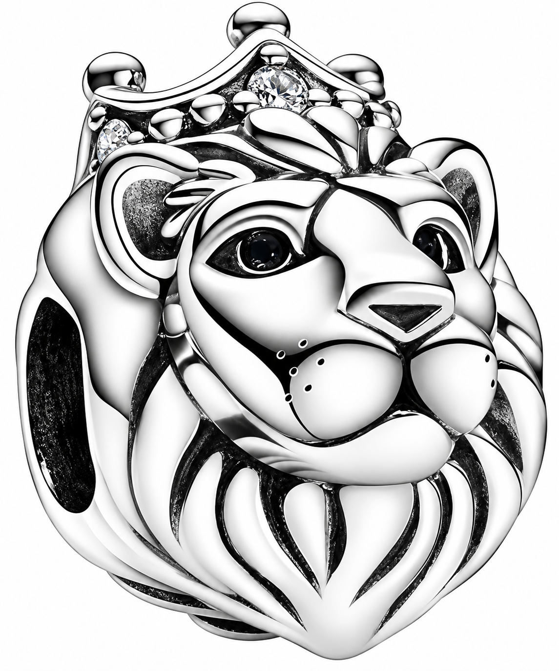 Regal Lion Head King Crown Charm