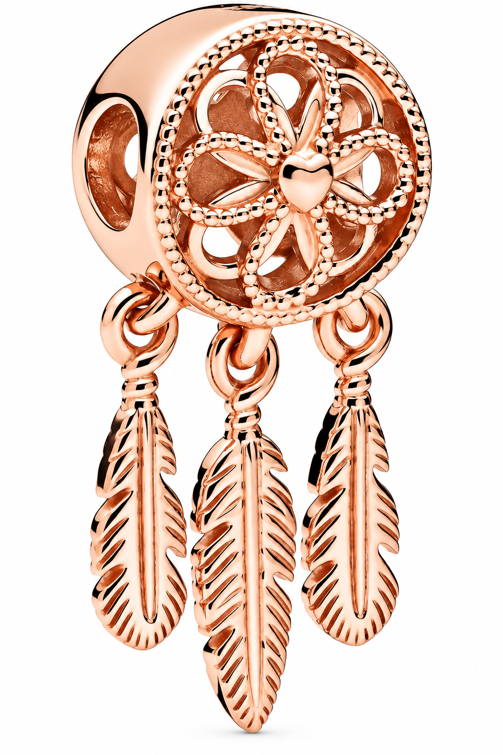 Dream catcher 14k Rose Gold-Plated Charm