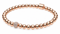 Rose Gold-Tone Beaded Bracelet with Crystal Pavé Accent