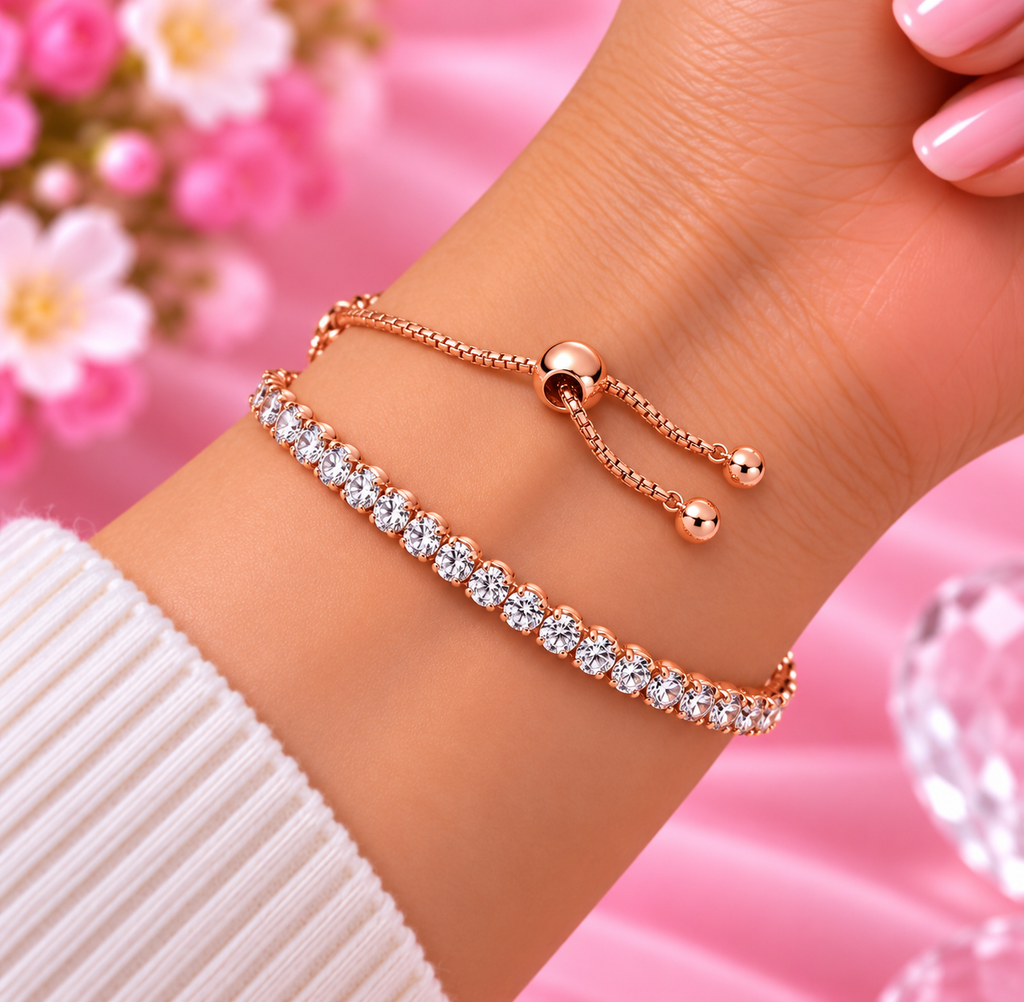Sparkling Slider Tennis Bracelet S925 Sterling Silver