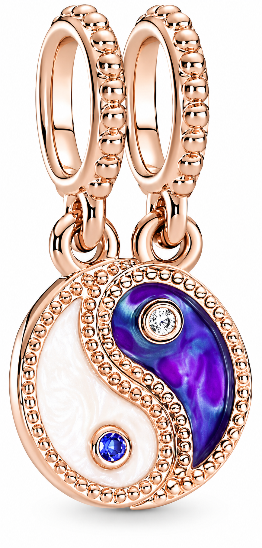 Rose Gold Yin Yang Double Dangle Charm
