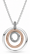 Two-tone Circles Pendant & Necklace Sterling silver, 14k Rose Gold Plating
