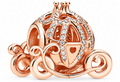 Royal Crown & Pumpkin Rose Gold Princess Carriage Charm