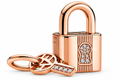 Rose Gold Love Lock and Key Charm