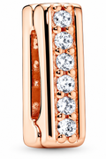 Sparkling Rose Gold Clear Crystal Spacer Charm