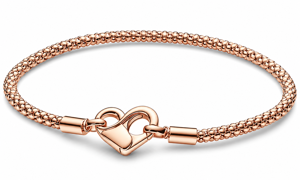 Heart Closure Snake Chain Bracelet S925 Sterling Silver
