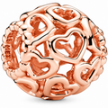 Openwork Hearts Charm Rose Gold