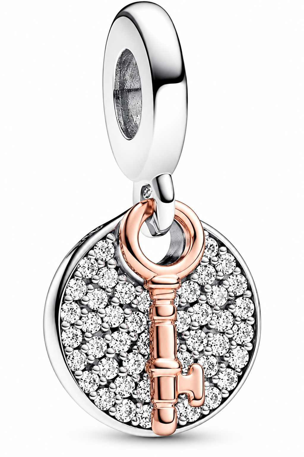 Two-tone Key to Happiness Double Dangle Charm