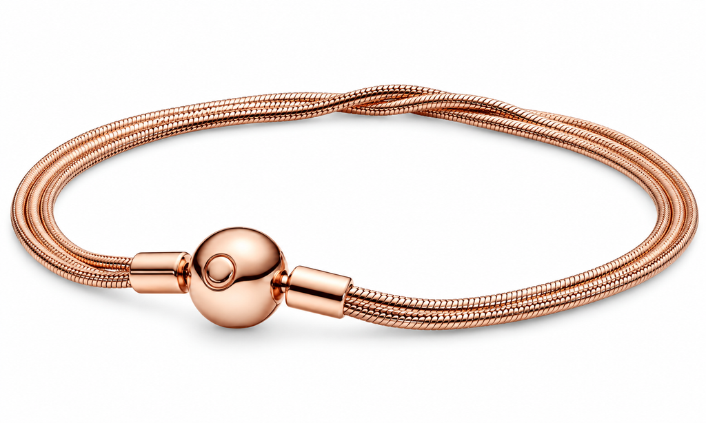 S925 Multi Snake Chain Bracelet 14k rose gold plating