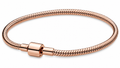 Elegant Rose Gold-Tone Snake Chain Bracelet with Barrel Clasp