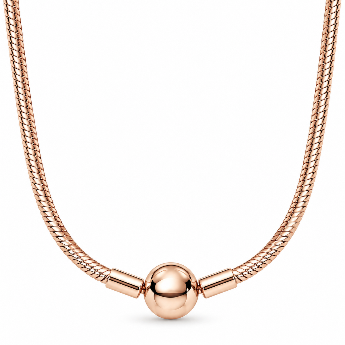 Moments Snake Chain Necklace 14k Rose Gold Plating