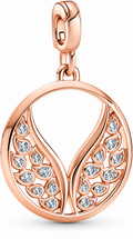 Me Burning Wings Medallion Charm with Clear Zirconia