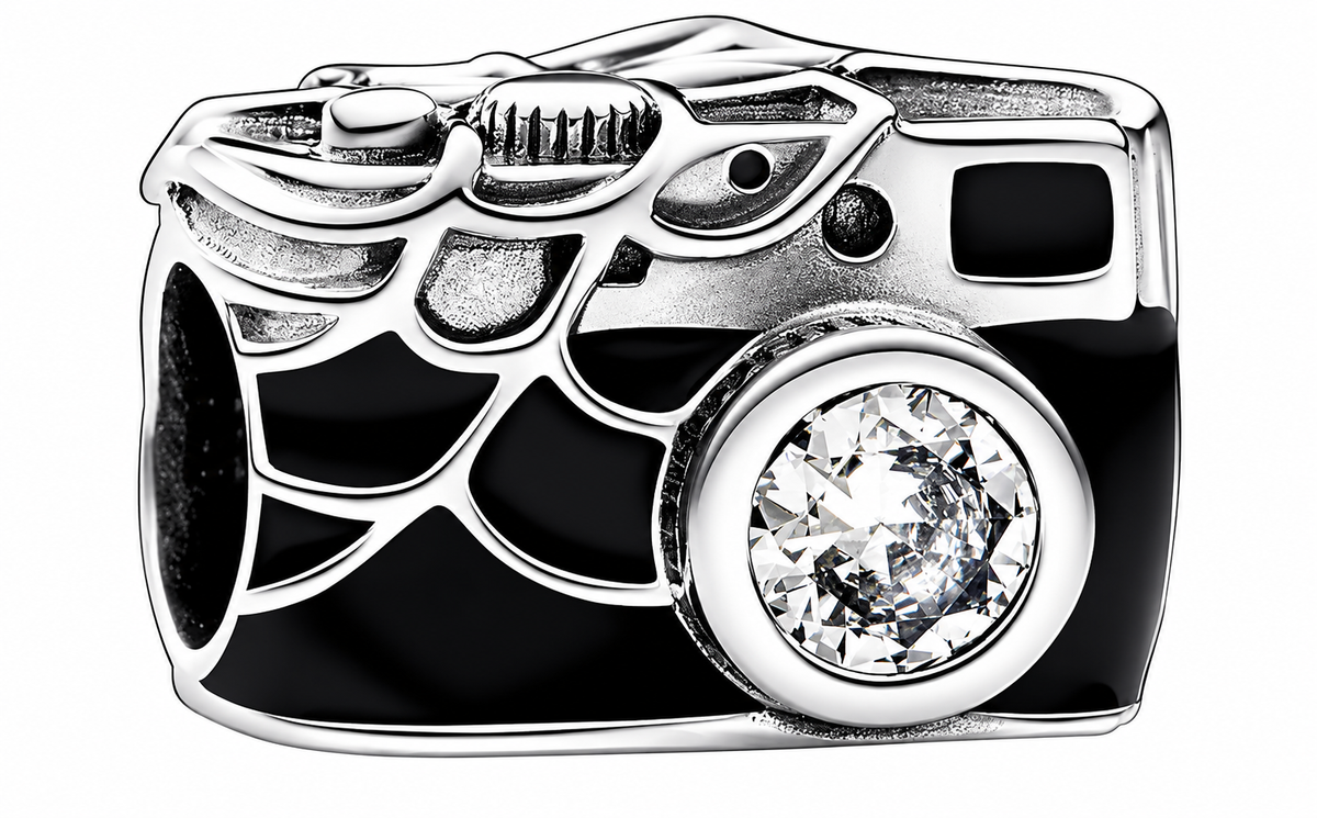 Vintage Camera Charm Elegant 3D Photography Bead