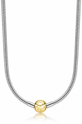 S925 Snake Chain Necklace With Gold Clasp