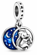 Sleeping Cat Moon & Stars Dangle Charm