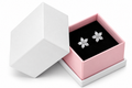 Silver Crystal Heart Cutout Huggie Earrings