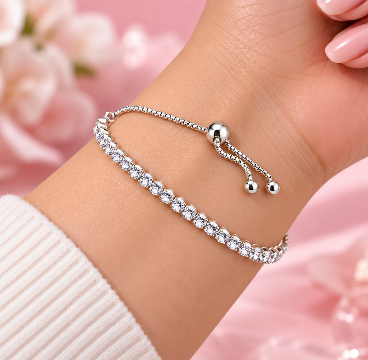 Sparkling Slider Tennis Bracelet Sterling silver S925