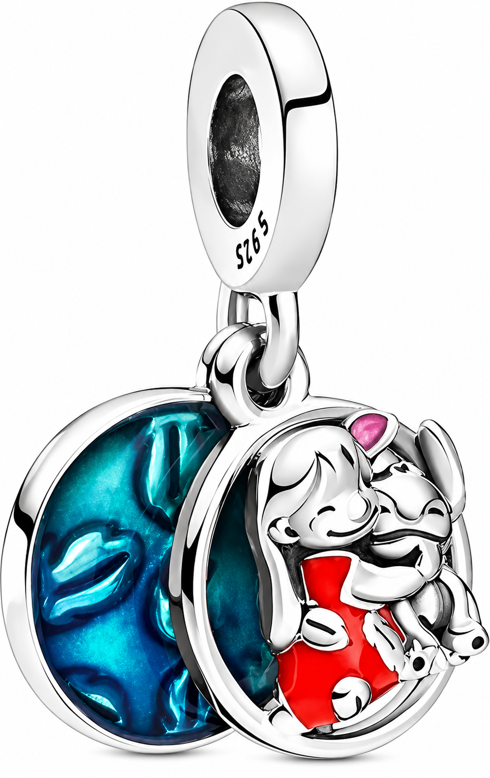 Disney Lilo & Stitch Family Dangle Charm Sterling Silver