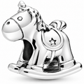 Silver Rocking Horse Charm – Cute Pony Bead for Charm Bracelets, Baby Shower & Birthday Gift
