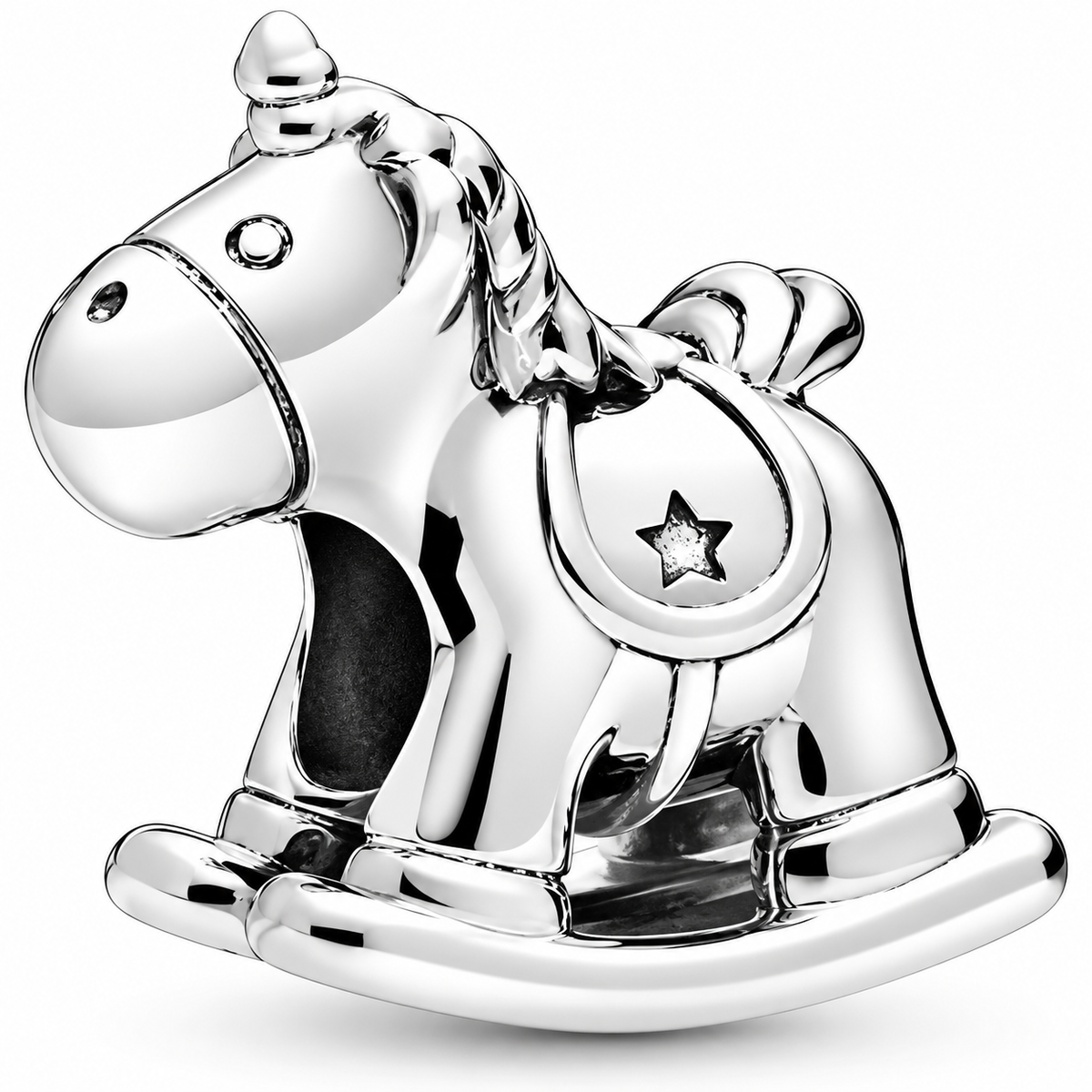 Silver Rocking Horse Charm – Cute Pony Bead for Charm Bracelets, Baby Shower & Birthday Gift