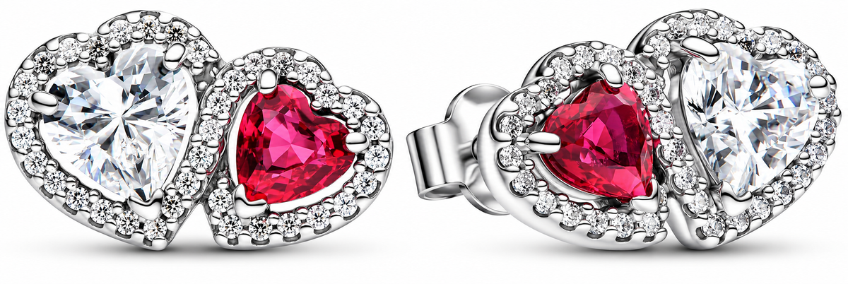 Halo Hearts Stud Earrings Sterling silver