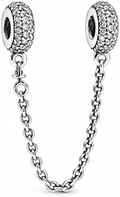 Sparkling Silver Safety Chain Charm